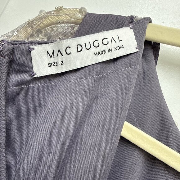 Rare Mac Duggal Size 2 Purple Floral Sequin Beaded Maxi Formal Gown Dress NWT - Picture 12 of 13